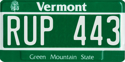 VT license plate RUP443