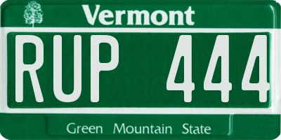 VT license plate RUP444