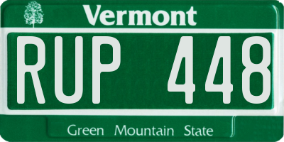 VT license plate RUP448