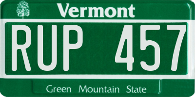 VT license plate RUP457