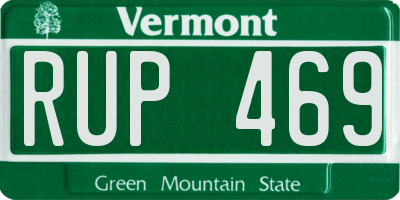 VT license plate RUP469