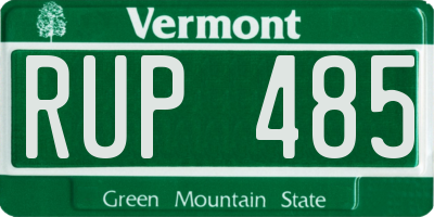 VT license plate RUP485