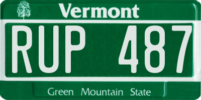 VT license plate RUP487