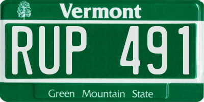 VT license plate RUP491