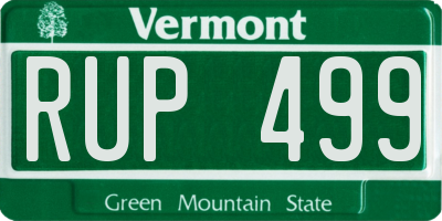 VT license plate RUP499