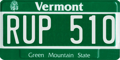 VT license plate RUP510