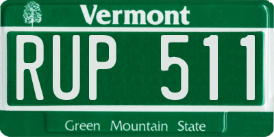 VT license plate RUP511