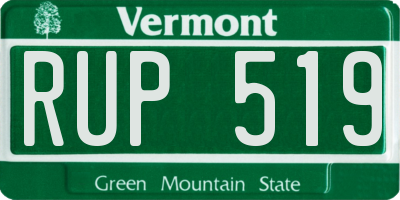 VT license plate RUP519