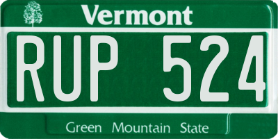 VT license plate RUP524