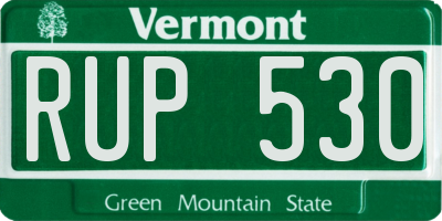 VT license plate RUP530