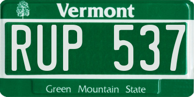 VT license plate RUP537
