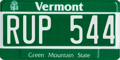 VT license plate RUP544