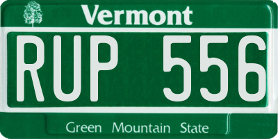 VT license plate RUP556