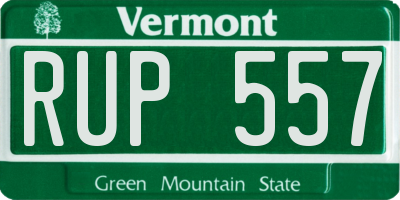 VT license plate RUP557