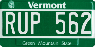 VT license plate RUP562