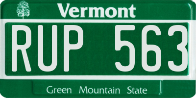 VT license plate RUP563