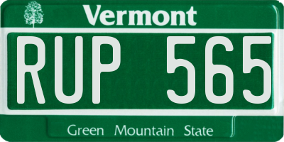 VT license plate RUP565