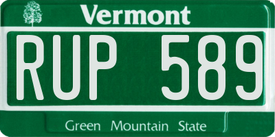 VT license plate RUP589