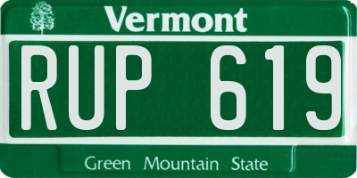 VT license plate RUP619