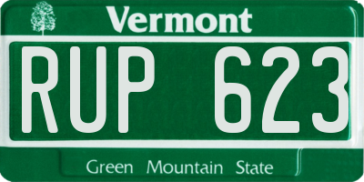 VT license plate RUP623