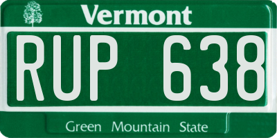 VT license plate RUP638