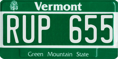 VT license plate RUP655
