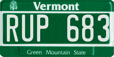 VT license plate RUP683