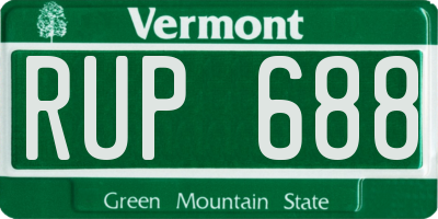 VT license plate RUP688