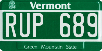 VT license plate RUP689