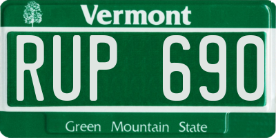 VT license plate RUP690