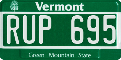 VT license plate RUP695
