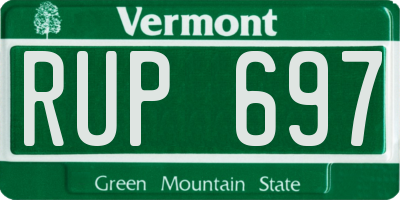 VT license plate RUP697
