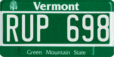 VT license plate RUP698