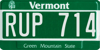 VT license plate RUP714