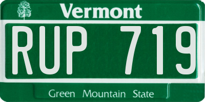 VT license plate RUP719