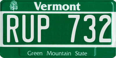 VT license plate RUP732
