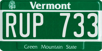 VT license plate RUP733