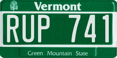 VT license plate RUP741