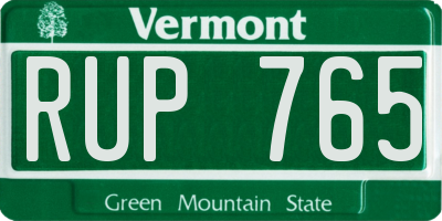 VT license plate RUP765