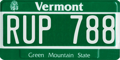 VT license plate RUP788