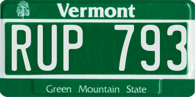 VT license plate RUP793