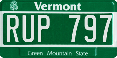 VT license plate RUP797