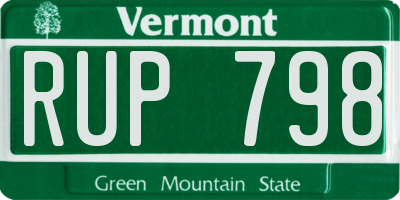 VT license plate RUP798