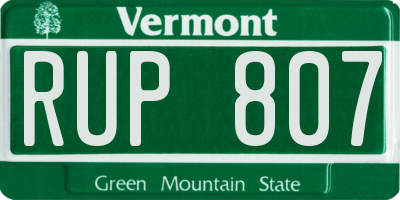 VT license plate RUP807