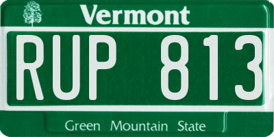 VT license plate RUP813