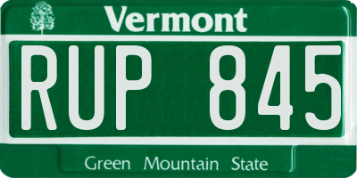 VT license plate RUP845