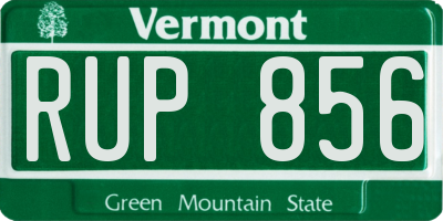 VT license plate RUP856