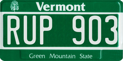 VT license plate RUP903
