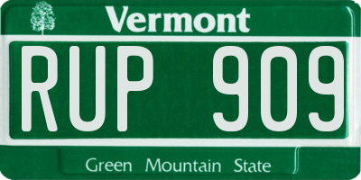 VT license plate RUP909