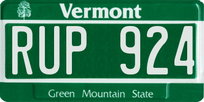 VT license plate RUP924